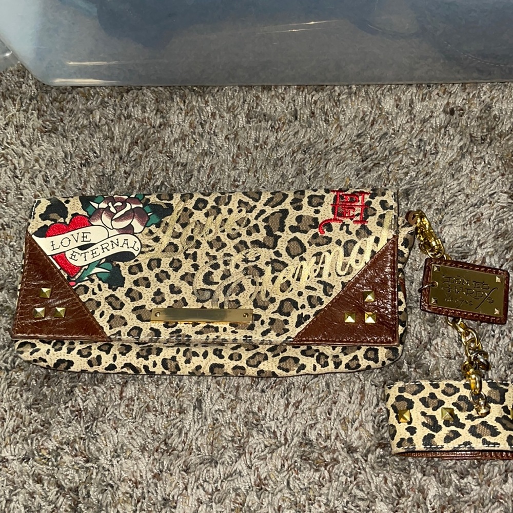 Ed Hardy wristlet clutch
